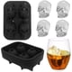 thumbnail image 1 of Molde flexible de silicona para cubitos de hielo con forma de calavera 3D, fácil de liberar, para hacer cuatro cubitos de hielo gigantes, sin BPA, color negro, 1 of 7