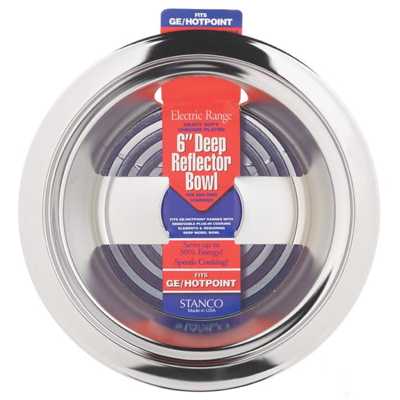 Cuenco reflector Stanco de acero cromado de 6 cm de ancho para estufas GE/Hotpoint