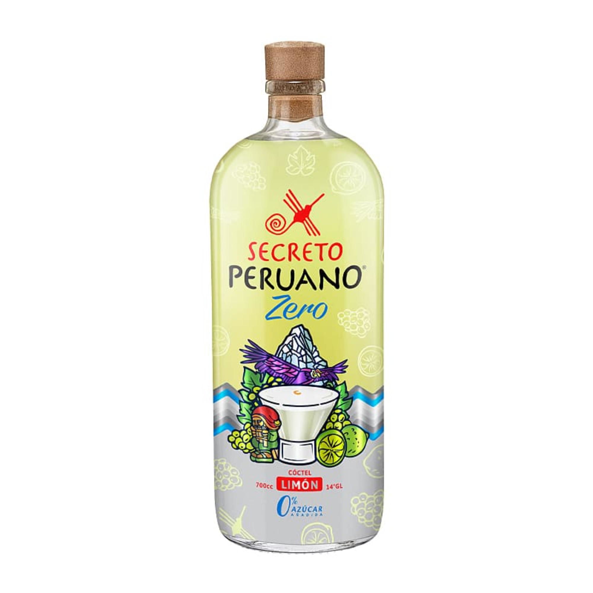 Cóctel Pisco Sour Limón Light 0% Azúcar 15° Botella 700 cc Secreto Peruano