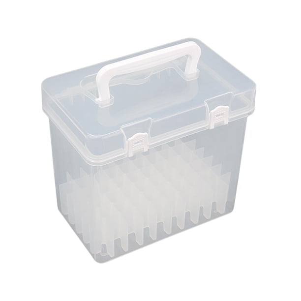 Estuche de Almacenamiento de Rotuladores Transparentes, Contenedor Vacío con Accesorios de Mango, Portalápices Artísticos, Artesanía Portátil Duradera 60 rejillas