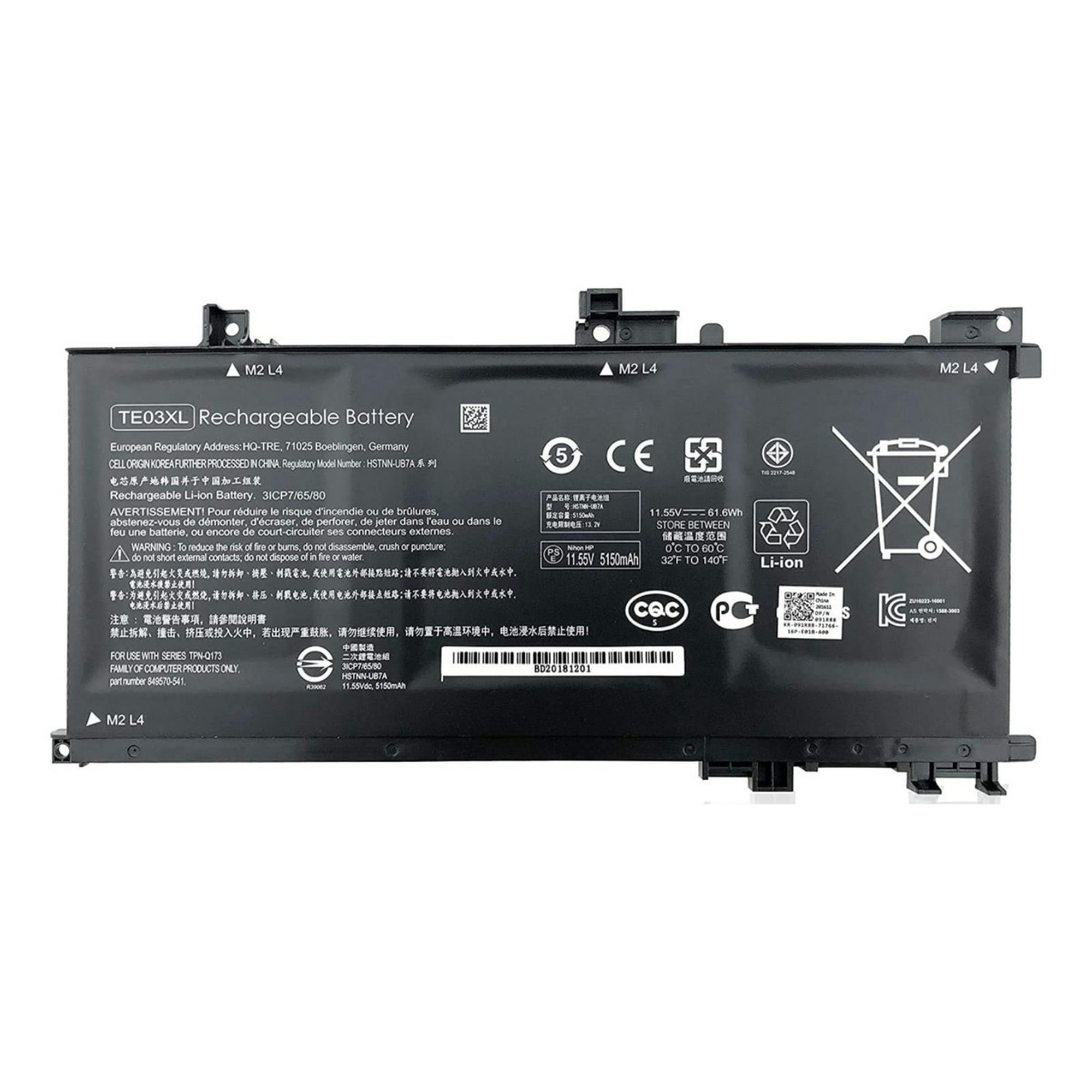 Genérico - Bateria (te03xl) Para Hp Omen 15-ax000 Pavilion 15-bc Series