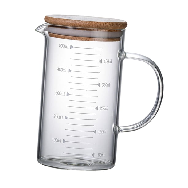 Taza Medidora, Jarra Transparente Para Bebidas Frías Y Calientes, Taza De Cristal De Leche Para Té, Agua, Leche, 500ml