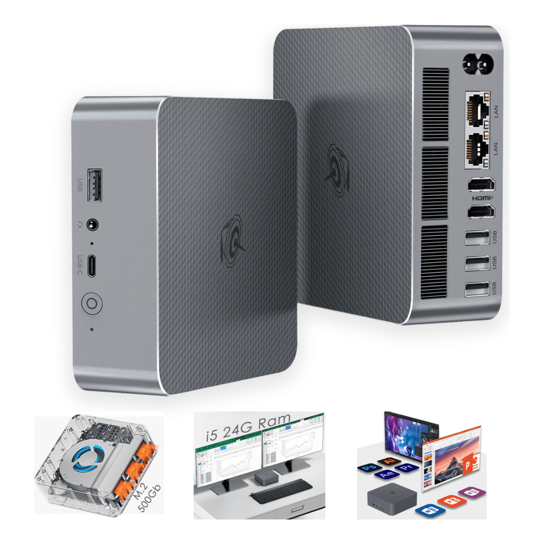 Genérico - Mini Pc Beelink Eqi12 Intel Core 12450h 24gb 500gb Dual Lan