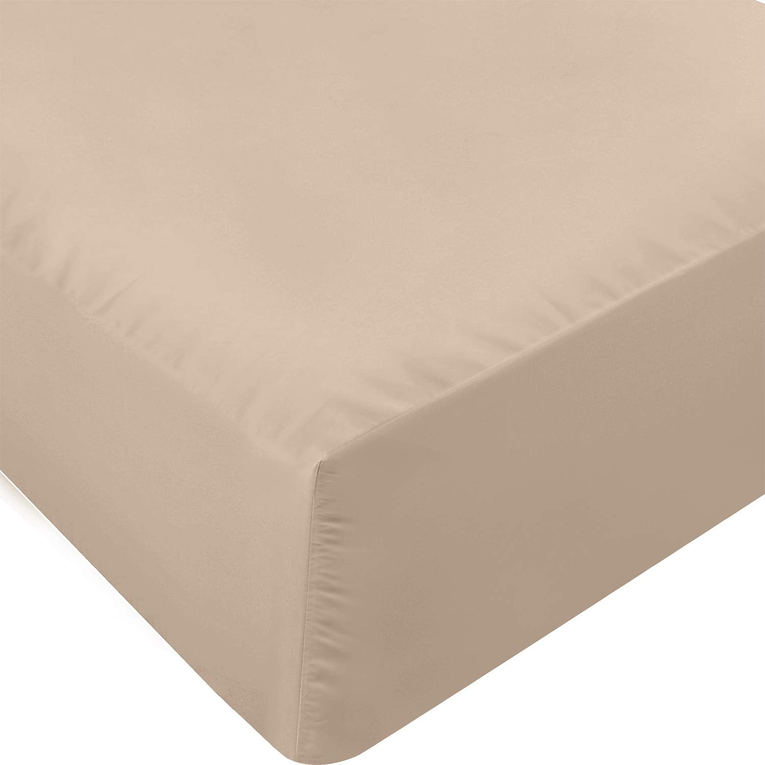 Sábana Bajera Utopia Bedding King Size De Microfibra Beige