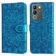 thumbnail image 1 of Funda tipo cartera FOXDOCK para Vivo V29E , diseño girasol en relieve, cuero PU, cierre magnético, soporte y tarjetero, 1 of 5