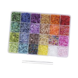 Magideal - Kit De De Tubo De 9600 Piezas, 24 Colores Para Collares De Pulsera De Bricolaje Para Decoración Del Hogar, Colección De Manualidades, 400 Piez