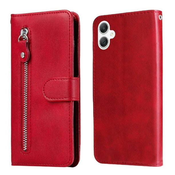 Funda con Cremallera para Samsung Galaxy A06, Carcasa Cartera de Cuero PU con Soporte y Tarjetero