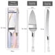 thumbnail image 2 of 2 set Cuchillo de pastel elegante y servidor de acero inoxidable con mango de cristal - perfecto para aniversarios de bodas y celebraciones especiales (Sliver) (dos cuchillos y palas), 2 of 3