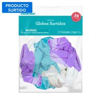 Set 25 Globos Surtidos (Morado-Blanco-Celeste)  Way To Celebrate