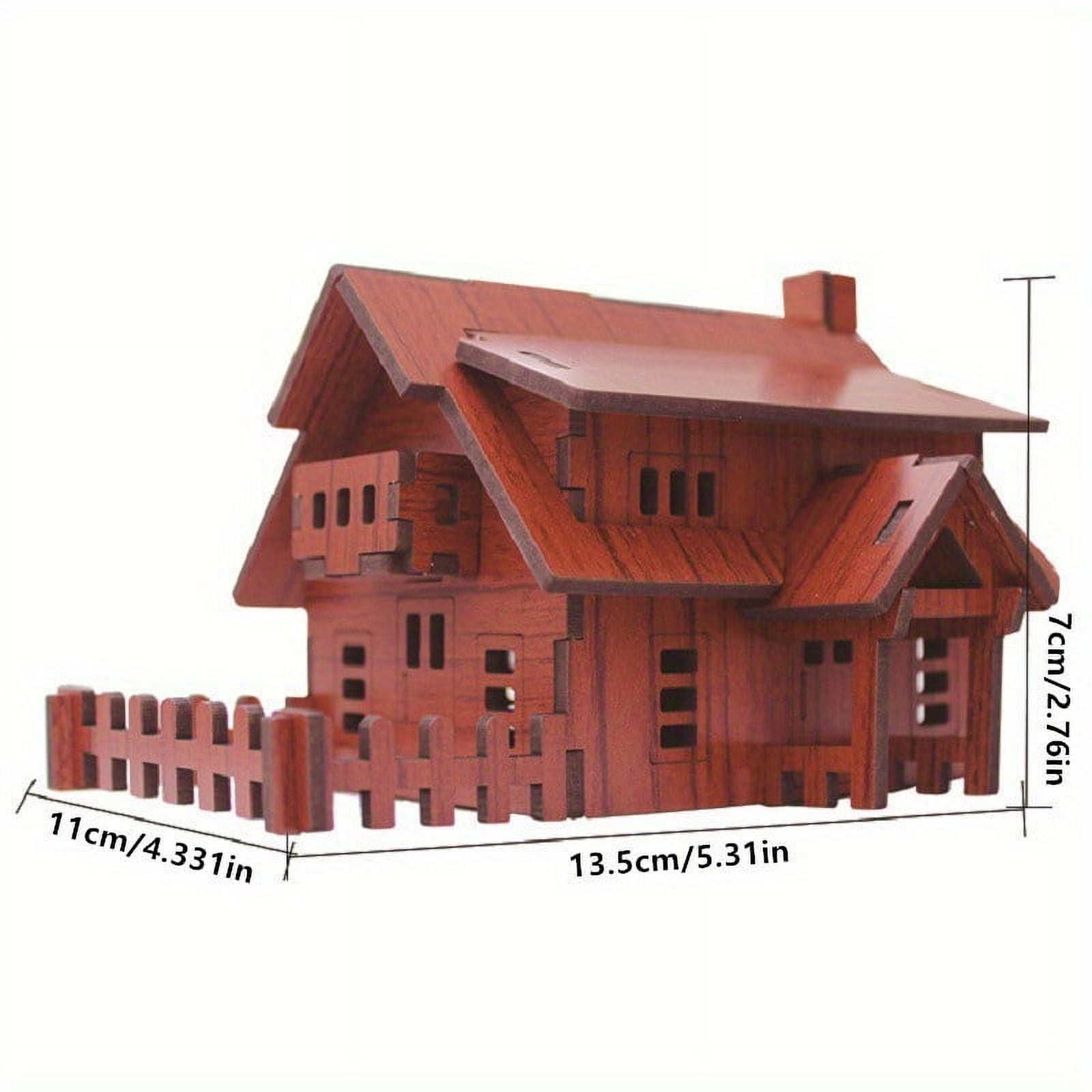 3D Bamboo Wooden Small House Puzzle Jigsaw,Building Assembly Model ...