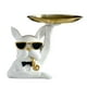 thumbnail image 1 of Bandeja De Almacenamiento De Estatua De Perro, Bandeja De 17 Cm De Diámetro, Figura De Bulldog Para El Hogar, Dormitorio, Color Blanco, 1 of 3