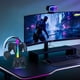 thumbnail image 5 of Soporte para controladores de juegos 3 en 1 con soporte para auriculares RGB, puertos USB duales y USB-C para controladores de PS4 y auriculares para juegos, 5 of 10