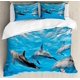 thumbnail image 1 of Indie Duvet Cover Set Group of Funky Monsters Society Different Expressions Abstract Groovy Doodle Style Decorative 3 Piece Bedding Set, 1 of 3