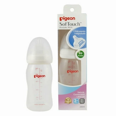 Biberón Boca Ancha Transparente 240 Ml Pigeon