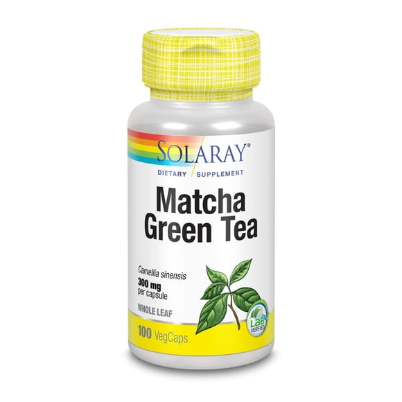 Suplemento SOLARAY: té verde matcha, 300 mg, 100 cápsulas vegetales