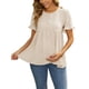 thumbnail image 1 of INSPIRE CHIC Camisetas de Maternidad Casual para Mujer con Cuello Redondo y Mangas con Volantes, Ajuste Suelto Peplum S Albaricoque, 1 of 6