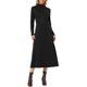 thumbnail image 2 of INSPIRE CHIC Vestidos de Punto Acanalados de Otoño para Mujeres Cuello Simulado Casual de Manga Larga Vestido Maxi XL Negro, 2 of 6