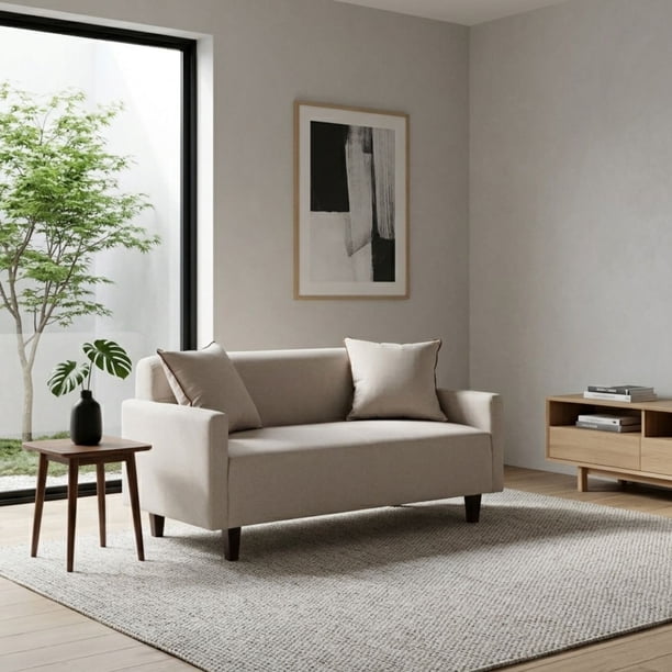 Sofá Living 2 Cuerpos Moderno Crema 157X80 Lisboa