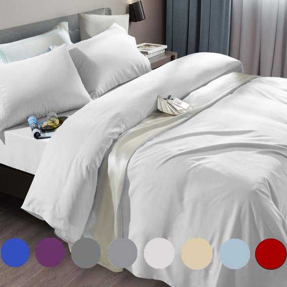 Juego de sábanas SONORO KATE de microfibra supersuave 1800TC, color blanco