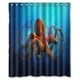thumbnail image 1 of Cortina de ducha con diseño de pulpo encorvado, divertida y bonita, con ganchos, tamaño 60 x 72 pulgadas, 1 of 3