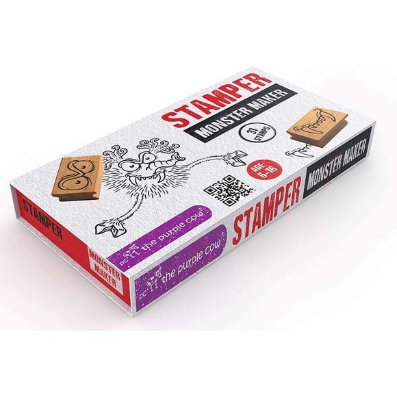 Kit de sellos The Purple Cow Stamper Monster Maker para niños de 6 a 16 años