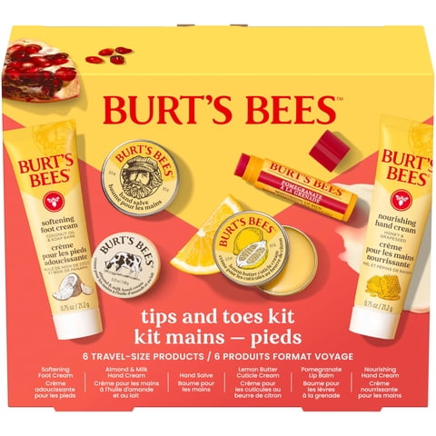 Set De Regalo Burt'S Bees Con Puntas Y Dedos De Los Pies Con 6 Tamaños De Viaje