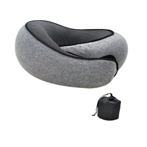Magideal - Almohada De Viaje Con Soporte Para El Cuello Y Reposacabezas Ergonómico, Funda Extraíble, Almohada Suave Para El Cuello Y Reposacabezas Para El Hogar, Gris