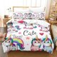 thumbnail image 1 of KidsUnicorn Bedding Set Pink Polyester Bed Linen Gift For Kids Girls Duvet Cover Set, 1 of 5