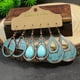 thumbnail image 1 of 3pairs Vintage Geometric Earrings - Ancient Copper with Matchy Blue Design - Simple and Stylish Fashion Accessory, 1 of 5