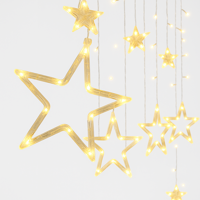 Genérica - Luz Luces Navidad Cascada Diseño Estrella Cálida Amarilla 3M