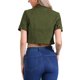 thumbnail image 3 of INSPIRE CHIC Chaqueta de Jean Recortada de Manga Corta con Cuello Vuelto para Mujer de Regreso a Clases Lavada en Denim Verde L, 3 of 6