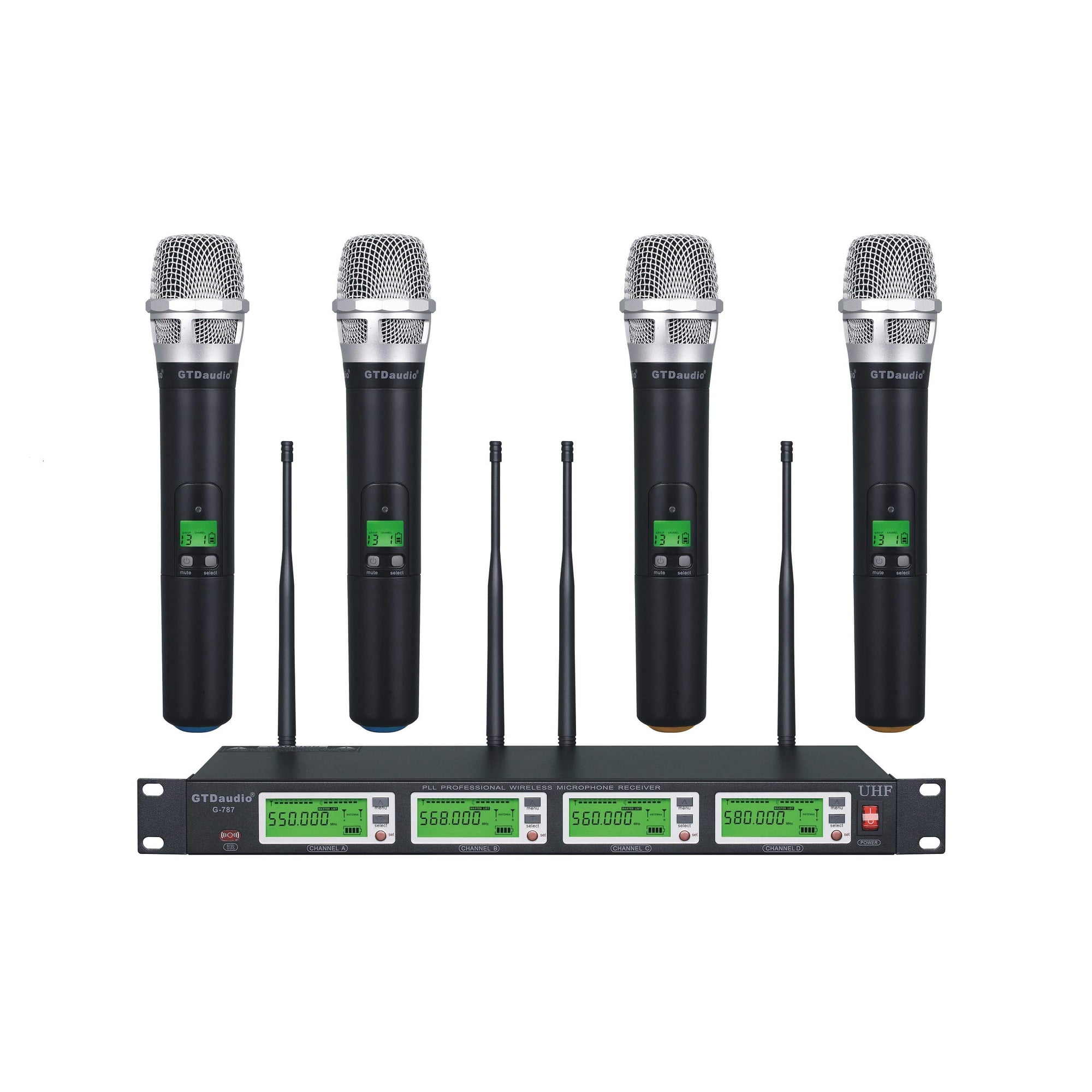 Sistema De Micrófono Inalámbrico Gtd Audio G-787 4x800 Uhf