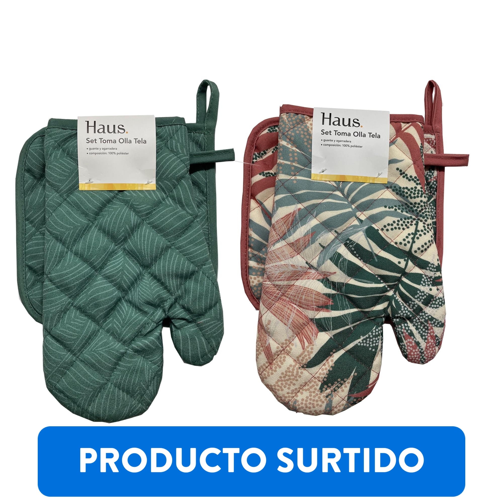 Mitones Para Horno 18x28 Cm Y Toma Ollas 20x20 Cm, Producto Surtido Haus