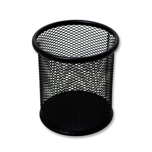 Porta Lápiz De Rejilla Malla Negra Metálica Oficina Nc