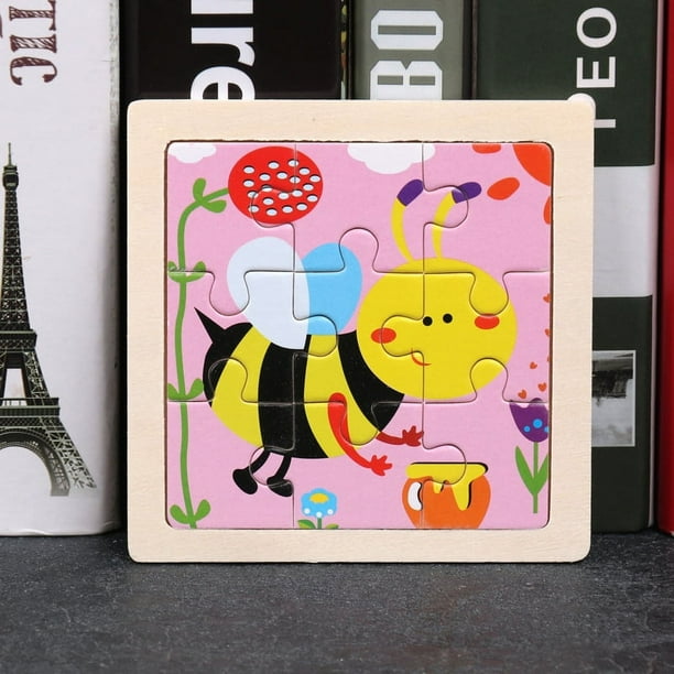 11*11cm/4.33*4.33in 1pcs Wooden Jigsaw Puzzles, Children's Animal Puzzles Educational Early Education Cartoon Plane Jigsaw Puzzle Toys, For Children Kids