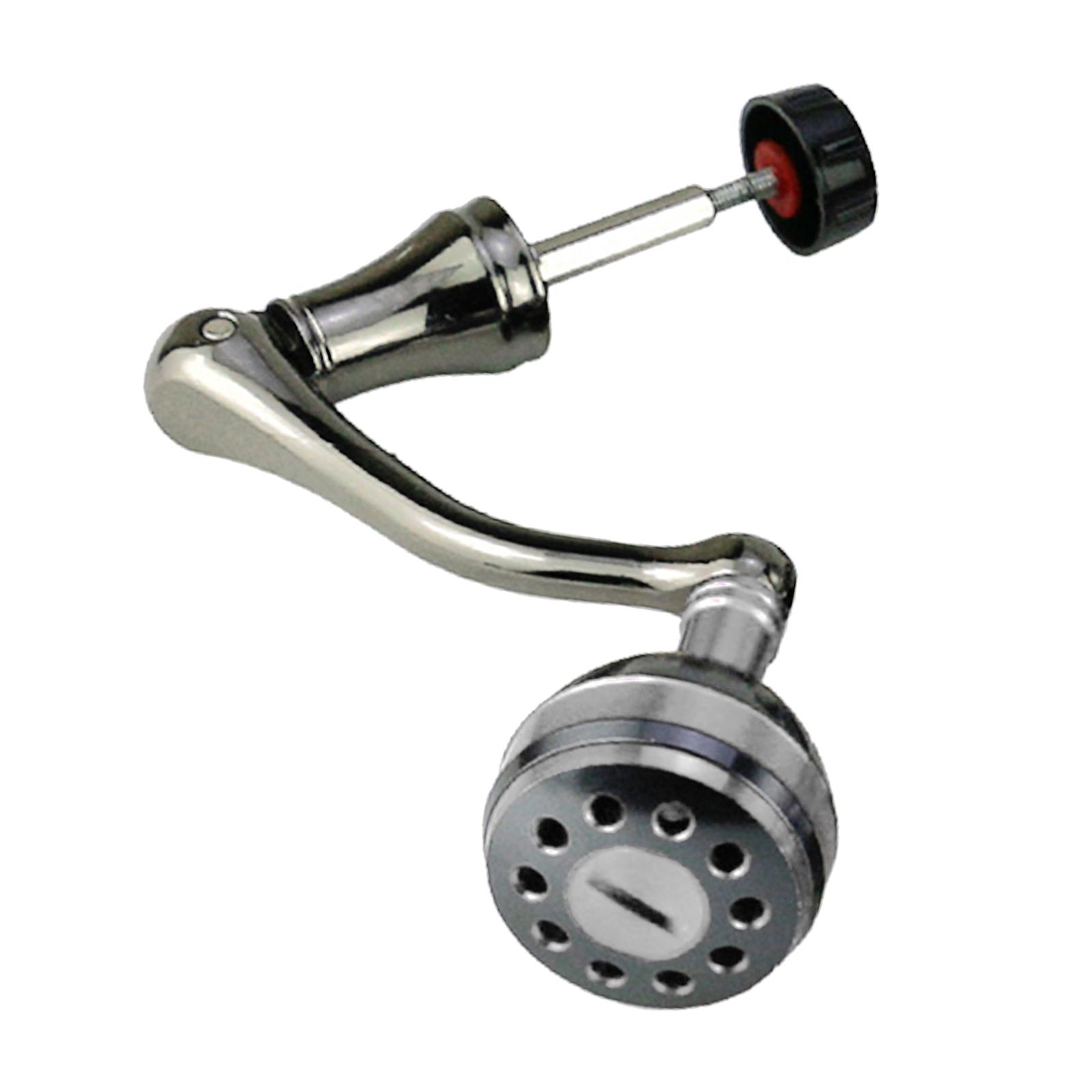 Magideal - Mango De Carrete De Pesca, Empuñadura De Balancín Universal Con Perilla Redonda Para Ambas Manos, Pieza De Repuesto De Empuñadura Basculante, Mango De Plata S