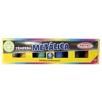 Estuche Transparente Tempera Metálica 6 Colores 1 Un Artel
