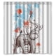 thumbnail image 1 of Cortina de ducha con diseño de elefante y ganchos, tamaño 66 x 72 pulgadas, 1 of 3