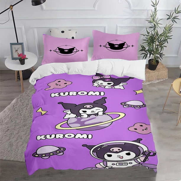 Duvet Cover Children Home Quilt Set Cute Cartoon Soft Breathable Polyester 3-Piece Breathable Comforter Bedding