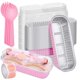 thumbnail image 1 of ylnurac Juego de 100 moldes mini para pastel color rosa de aluminio, 200 ml, 1 of 8