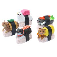 Magideal - 5 Piezas De De Gato De Sushi De Dibujos Animados, , Animales Domésticos En Miniatura, Mini Para Escritorio, Jardín De Hadas, Micro