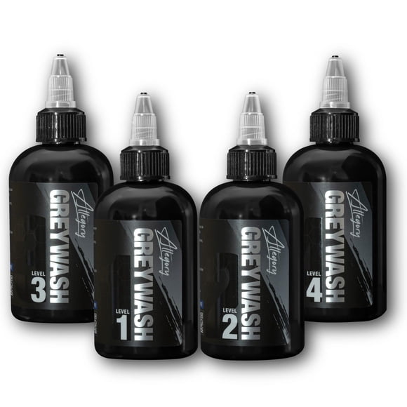 Set de Tintas para Tatuajes Allegory Greywash con 4 Botellas Veganas