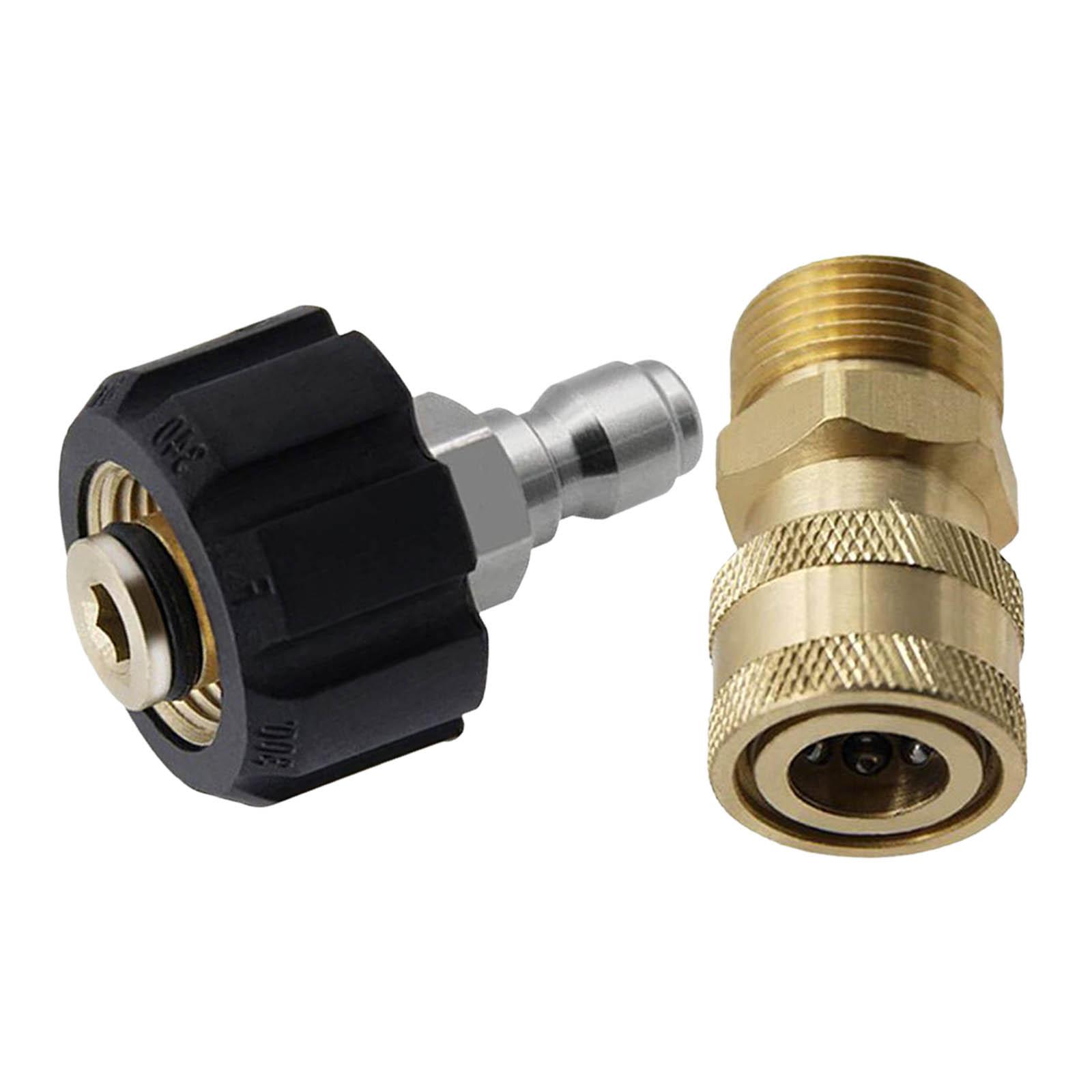 Magideal - Kit Adaptador De Lavadora A De Latón, M22 14Mm A 1/4 "" Rápida, Boquillas De 5000Psi A Prueba De Herrumbre Para Accesorios De Piezas De