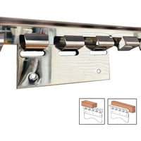 Genérica - Set Riel Y Ganchos Cortinas Para Lama Pvc 1 Mt + 6 Ganchos. Acero Inoxidable