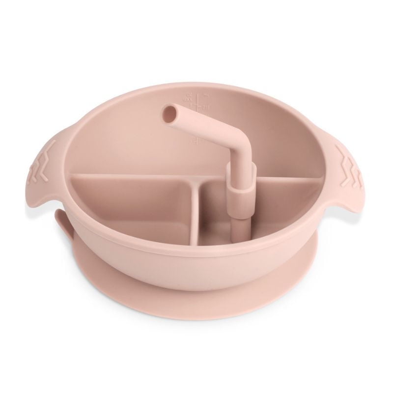 Haakaa - Utensilio Para Alimentación Bowl Con Divisiones + Base De Ventosa Rosa