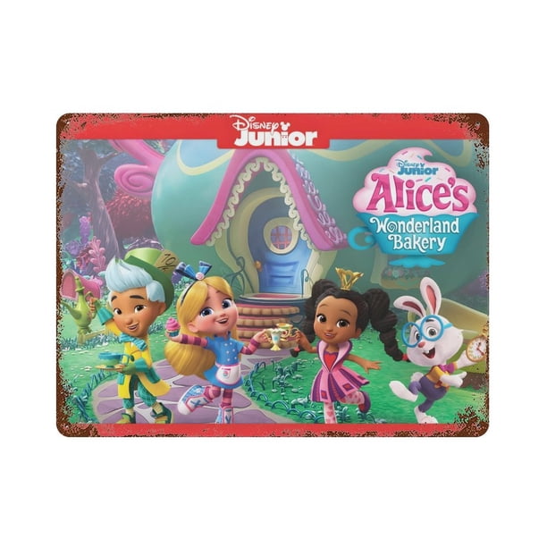 Panadería del País de las Maravillas de Alicia Cartel Metálico, Decoración de Pared de Cartel Metálico Personalizado para Regalos de Fans, Amigos, Familia y Amantes 20*30CM