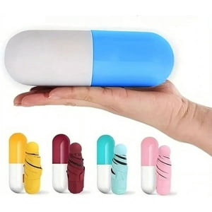 Veat00L - Paraguas De Bolsillo Plegable Y Compacto De Alta Calidad Con Funda De Cápsula, Llueva O Haga Sol, Resistente Al Viento, Al Sol Y A La Lluvia
