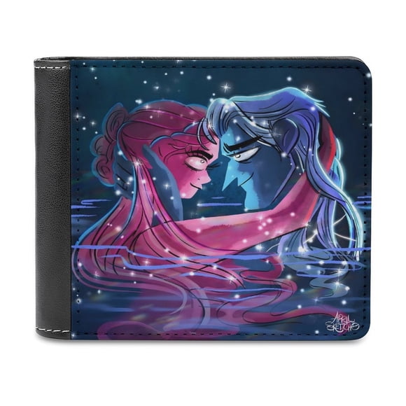 Lore Olympus Cartera de Cuero PU para Hombres, Tarjetero Bifold Delgado, Cartera Minimalista de Cuero Sintético Suave