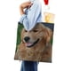 thumbnail image 4 of Golden Retriever Bolso de tela con estampado de lienzo para mujer, bolsa de compras reutilizable y estética, con cremallera interior, regalo para mujer, 35 × 40 cm., 4 of 6