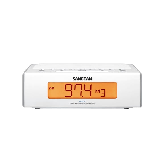 Radio-despertador Sangean RCR-5 digital AM/FM blanco